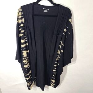 DKNY Jeans‎ Women's Size Large L Black White Duster Cardigan Wrap Cape Shrug